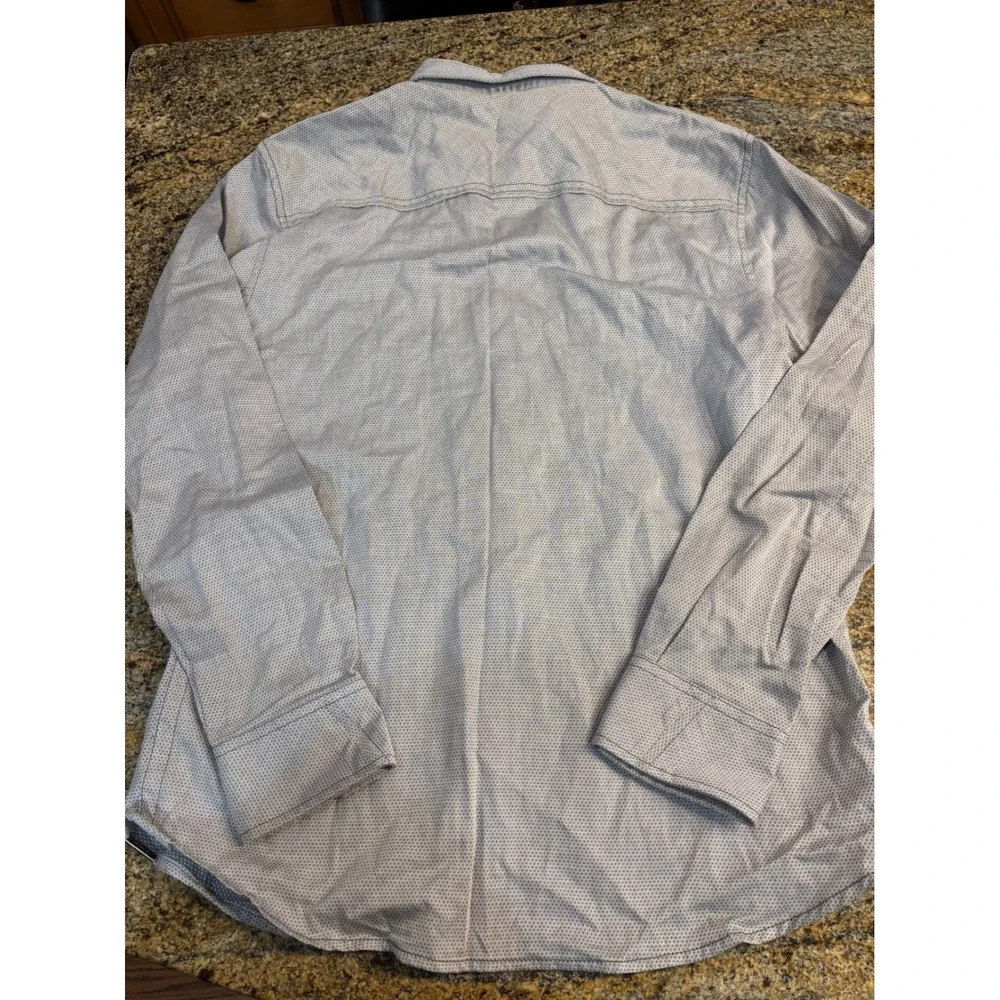 (2 BUNDLE) NWT Perry Ellis & JB Holt Button Down Shirt Blue Grey Slim Athletic L
